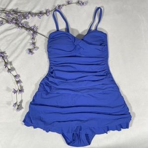 NEW Profile by Gottex [SZ 6 ]‎ Tutti Frutti One Piece SwimDress Periwinkle